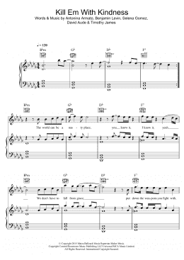 page one of Kill Em With Kindness (Piano, Vocal & Guitar Chords)