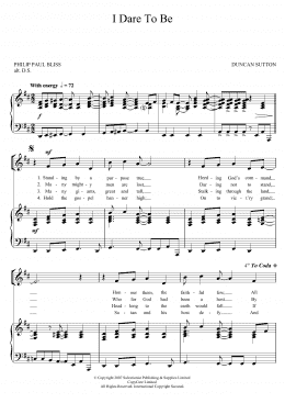 page one of I Dare To Be (Unison Choir)