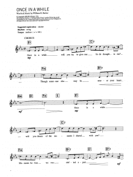 page one of Once In A While (Piano Chords/Lyrics)