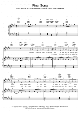 page one of Final Song (Piano, Vocal & Guitar Chords)