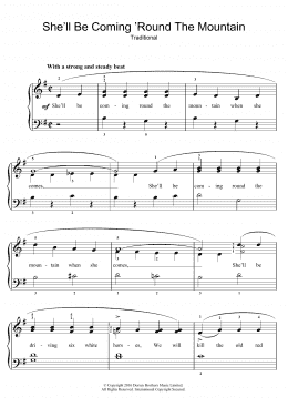 page one of She'll Be Coming 'Round The Mountain (Easy Piano)