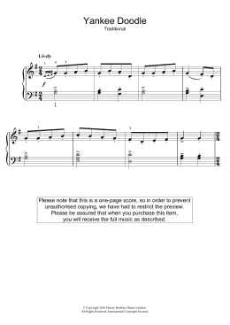 page one of Yankee Doodle (Easy Piano)