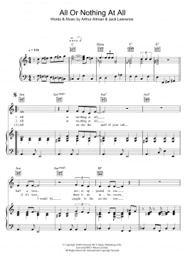 page one of All Or Nothing At All (Piano, Vocal & Guitar Chords)