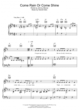 page one of Come Rain Or Come Shine (Piano, Vocal & Guitar Chords)