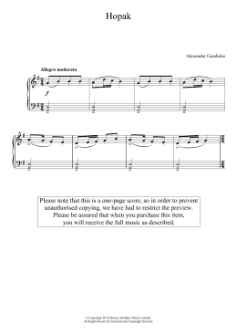 page one of Hopak (Easy Piano)