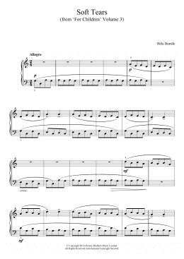 page one of Soft Tears (from 'For Children', Volume 3) (Easy Piano)