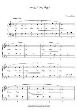 page one of Long, Long Ago (Easy Piano)