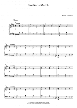 page one of Soldier's March (Easy Piano)