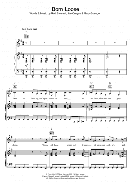 page one of Born Loose (Piano, Vocal & Guitar Chords)