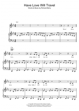 page one of Have Love Will Travel (Piano, Vocal & Guitar Chords)