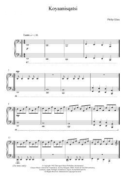 page one of Koyaanisqatsi (Piano Solo)