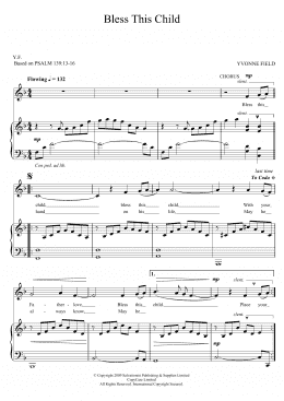 page one of Bless This Child (Piano, Vocal & Guitar Chords)