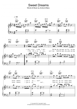 page one of Sweet Dreams (Piano, Vocal & Guitar Chords)
