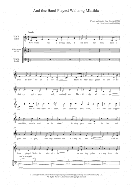 page one of And The Band Played Waltzing Matilda (Choir)