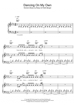 page one of Dancing On My Own (Piano, Vocal & Guitar Chords (Right-Hand Melody))