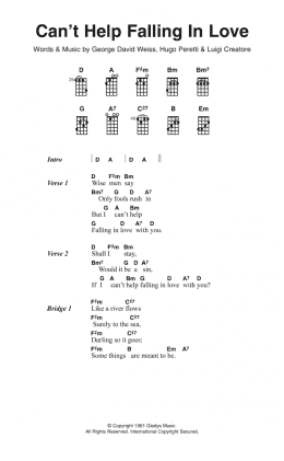 page one of Can't Help Falling In Love (Ukulele Chords/Lyrics)