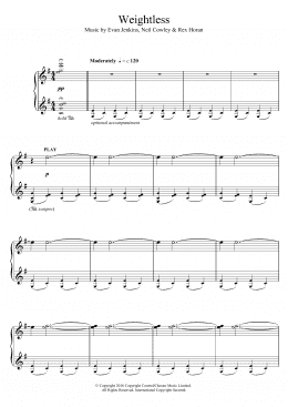 page one of Weightless (Piano Solo)