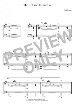 page one of The Return Of Lincoln (Piano Solo)