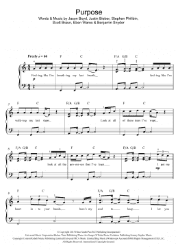 page one of Purpose (Beginner Piano (Abridged))