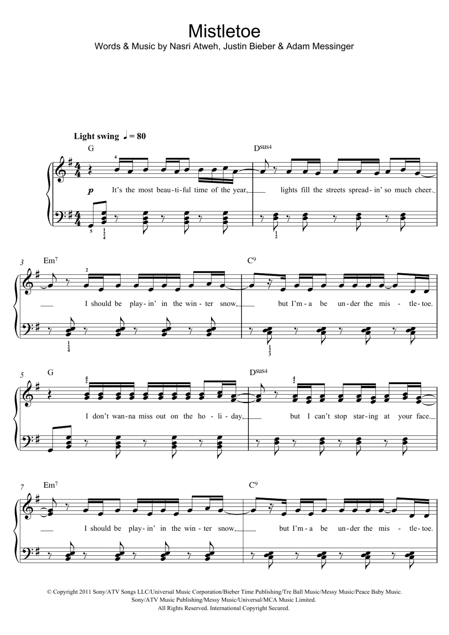 Mistletoe (Beginner Piano)