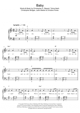 page one of Baby (Beginner Piano (Abridged))