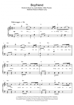 page one of Boyfriend (Beginner Piano (Abridged))