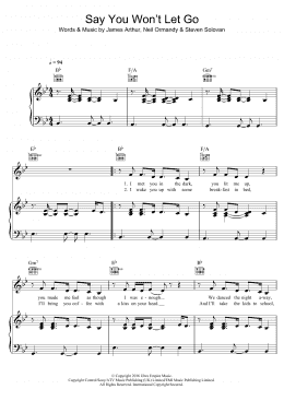 page one of Say You Won't Let Go (Piano, Vocal & Guitar Chords (Right-Hand Melody))