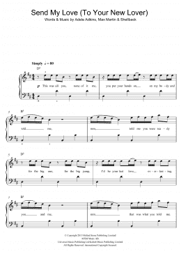 page one of Send My Love (To Your New Lover) (Piano, Vocal & Guitar Chords)