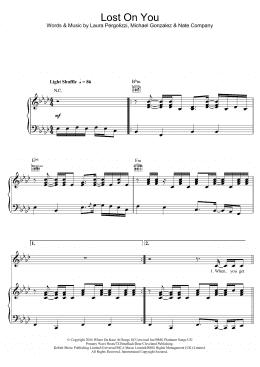 page one of Lost On You (Piano, Vocal & Guitar Chords)