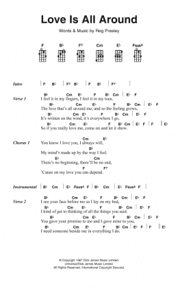 page one of Love Is All Around (Piano, Vocal & Guitar Chords)