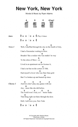 page one of New York, New York (Piano, Vocal & Guitar Chords)