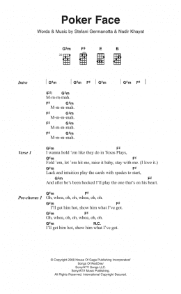 page one of Poker Face (Piano, Vocal & Guitar Chords)