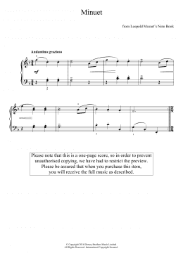 page one of Minuet (Easy Piano)
