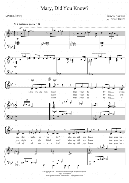 page one of Mary, Did You Know? (Piano, Vocal & Guitar Chords)