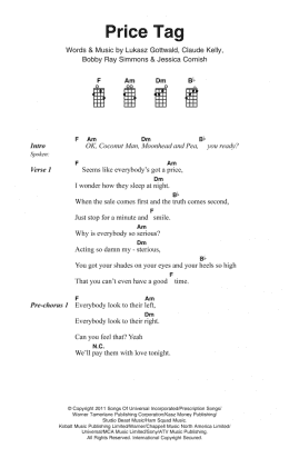 page one of Price Tag (Piano, Vocal & Guitar Chords)