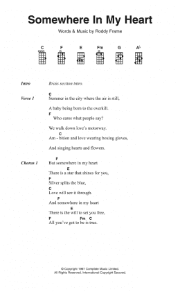 page one of Somewhere In My Heart (Ukulele Chords/Lyrics)