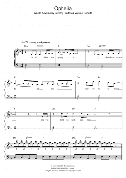 page one of Ophelia (Easy Piano)