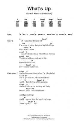 page one of What's Up (Ukulele Chords/Lyrics)