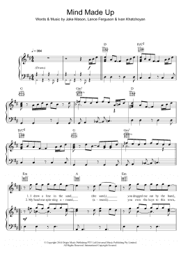 page one of Mind Made Up (Piano, Vocal & Guitar Chords)