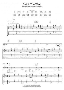 page one of Catch The Wind (Guitar Tab)