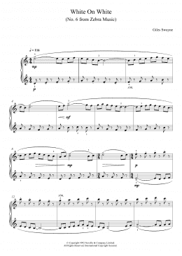 page one of White On White (No. 6 from Zebra Music) (Piano Solo)