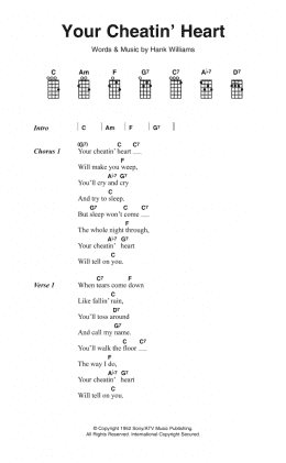 page one of Your Cheatin' Heart (Ukulele Chords/Lyrics)