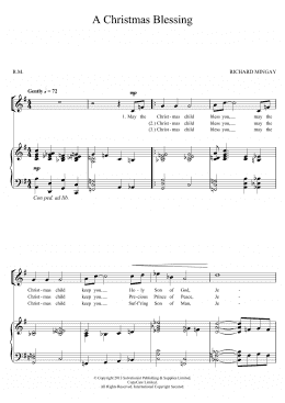 page one of A Christmas Blessing (Piano, Vocal & Guitar Chords)