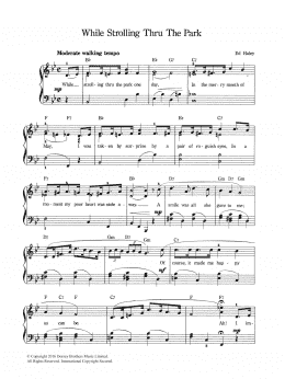 page one of While Strolling Through The Park One Day (Piano & Vocal)