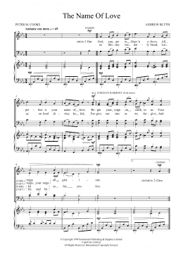 page one of The Name Of Love (Choir)