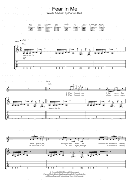 page one of Fear In Me (Guitar Tab)