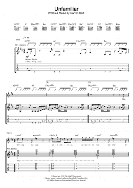 page one of Unfamilar (Guitar Tab)