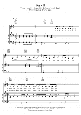 page one of Risk It (Piano, Vocal & Guitar Chords)