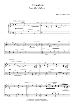page one of Dedication (from Idol Of Paris) (Piano Solo)