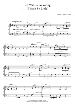 page one of Ich Will Ja So Wenig (I Want So Little) (Piano Solo)